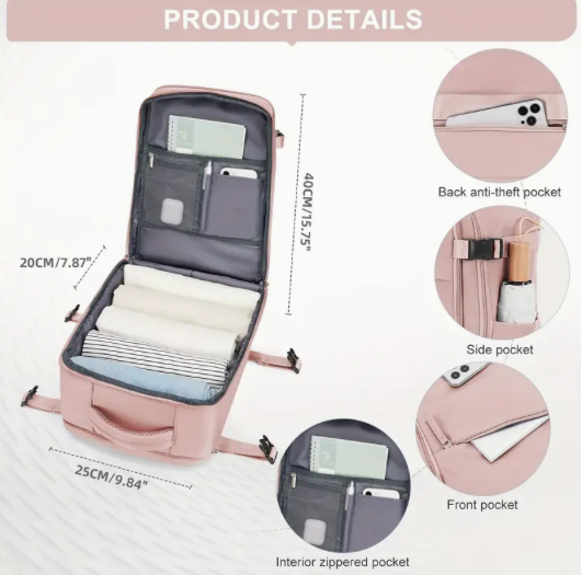 Morral de Viaje Multipropósito Antifluido – Compartimento para Zapatos y Portátil