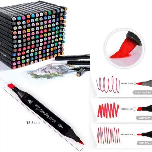 Set de Marcadores Artísticos de Doble Punta – 60 Colores con Estuche Organizador
