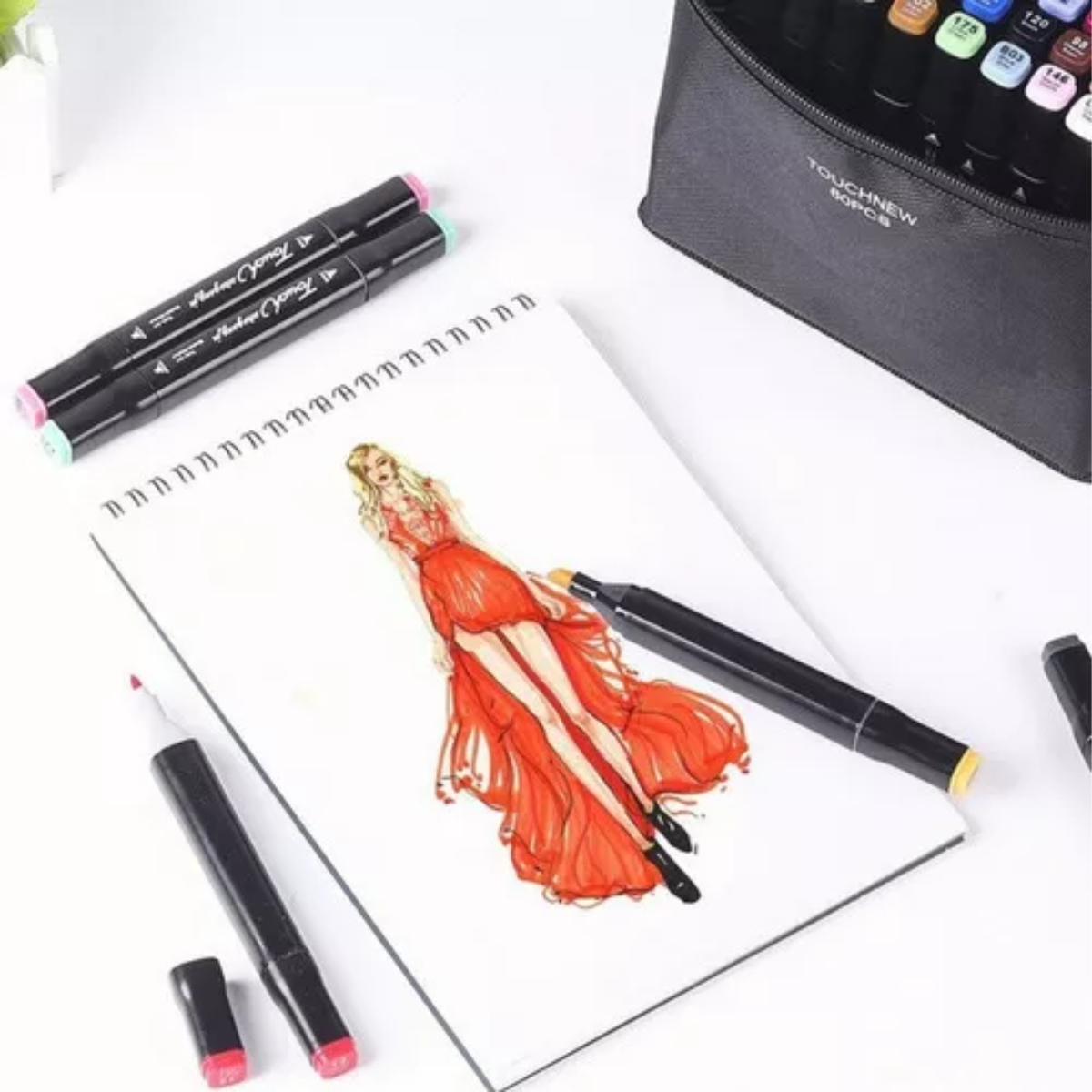 Set de Marcadores Artísticos de Doble Punta – 60 Colores con Estuche Organizador