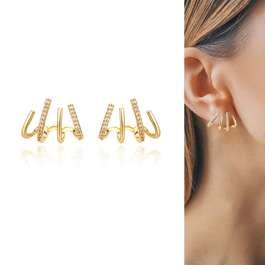Aretes Espiral Chapados en Oro 14k – Diseño Elegante y Ligero
