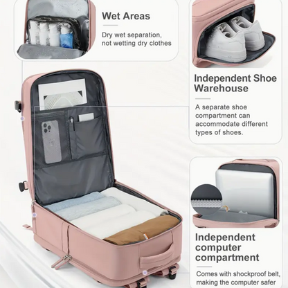 Morral de Viaje Multipropósito Antifluido – Compartimento para Zapatos y Portátil