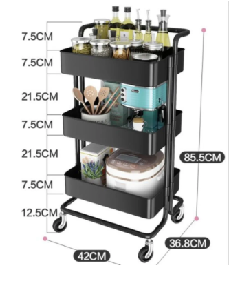 ESTANTE MULTIUSOS 3 NIVELES – COLOR NEGRO