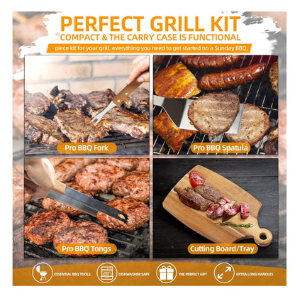 Set x7 Para Parrillada Asado BBQ con Estuche