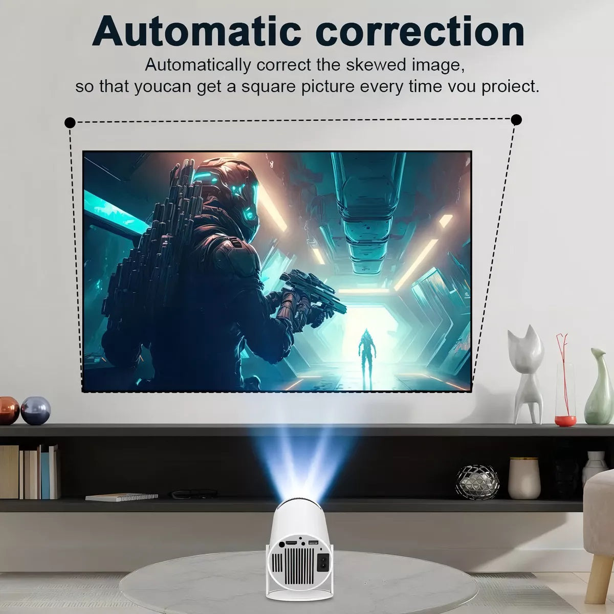 Miniproyector Inteligente LED HY300 – Android 11, WiFi 6, Bluetooth 5.2 y Soporte 4K