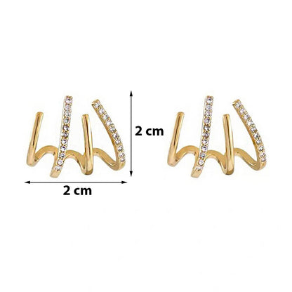 Aretes Espiral Chapados en Oro 14k – Diseño Elegante y Ligero