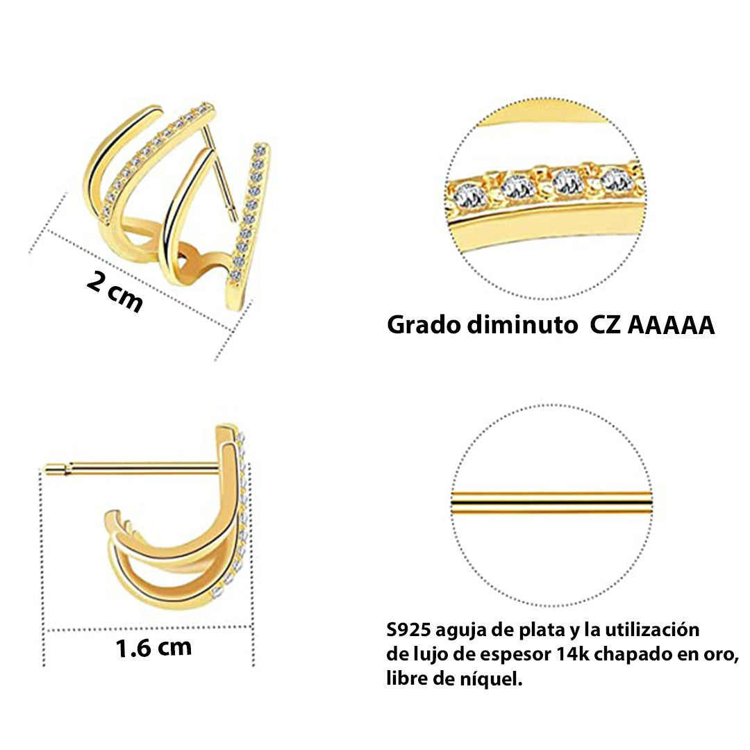 Aretes Espiral Chapados en Oro 14k – Diseño Elegante y Ligero