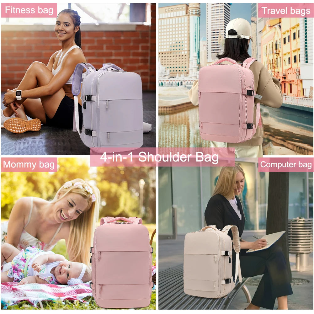 Morral de Viaje Multipropósito Antifluido – Compartimento para Zapatos y Portátil