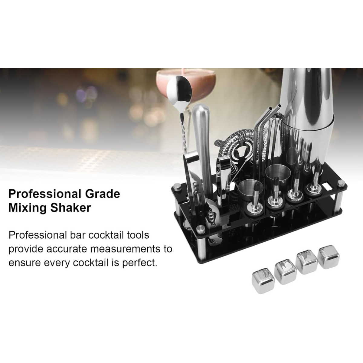 Coctelera Profesional Inoxidable x 12 Piezas