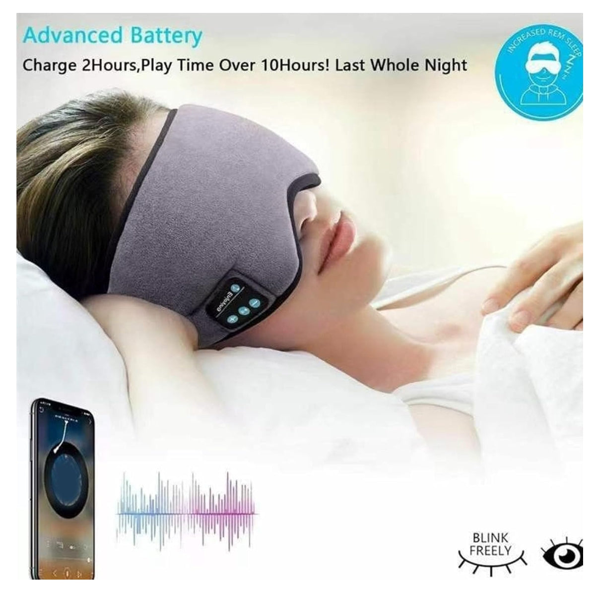 Máscara para Dormir con Audífono Bluetooth – Relájate y Desconéctate