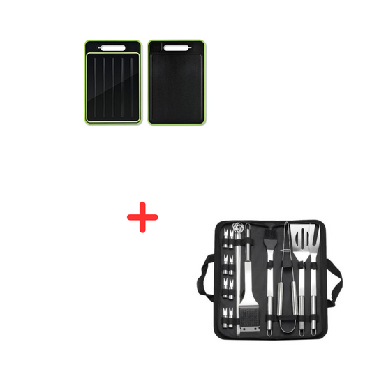 Combo Set BBQ + Tabla Multifunción – El aliado definitivo para tu cocina y parrilla