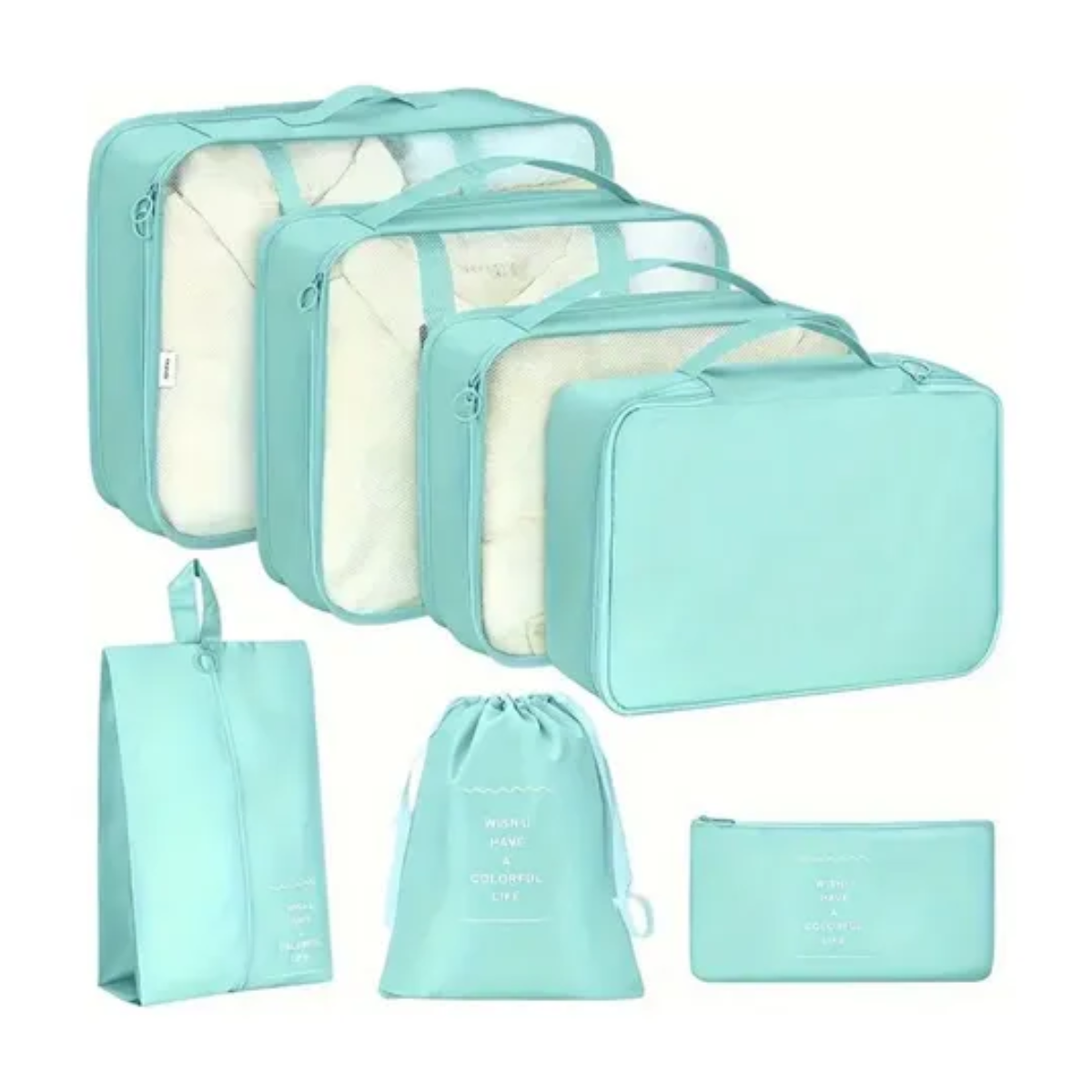 Set de bolsas organizadoras de viaje (x7 piezas)
