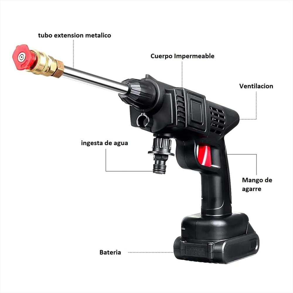 Hidrolavadora Inalámbrica Portátil Recargable 48v – Carro y Moto