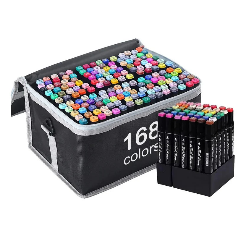 Set Marcadores Plumones doble Punta x 168